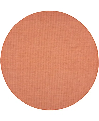 Nourison Home Positano Pos01 8'x8' Round Area Rug In Terracotta