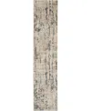 Nourison Home Quarry Qua01 2'2"x12' Runner Area Rug In Beige,gray