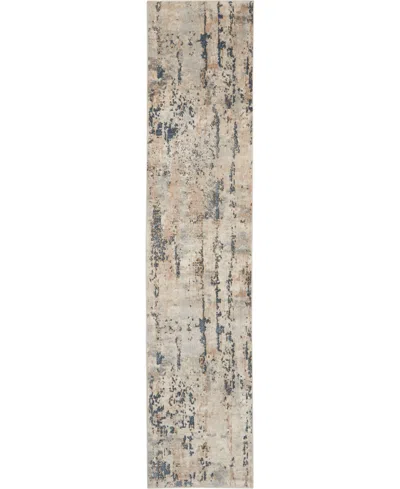Nourison Home Quarry Qua01 2'2"x12' Runner Area Rug In Beige,gray