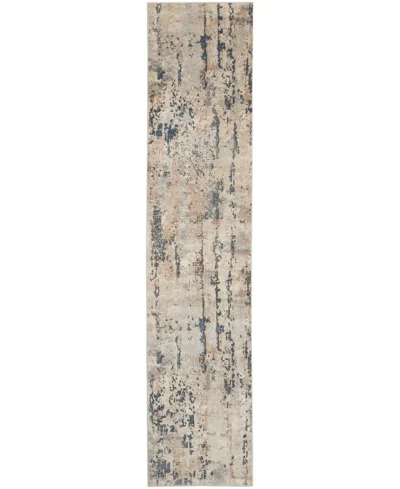 Nourison Home Quarry Qua01 2'2"x7'6" Runner Area Rug In Beige,gray