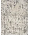 Nourison Home Quarry Qua01 3'9"x5'9" Area Rug In Ivory,blue