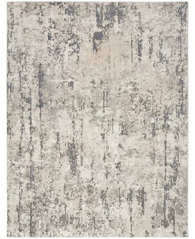 Nourison Home Quarry Qua01 3'9"x5'9" Area Rug In Ivory,blue