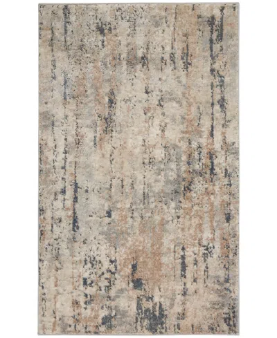 Nourison Home Quarry Qua01 3'x5' Area Rug In Beige,gray