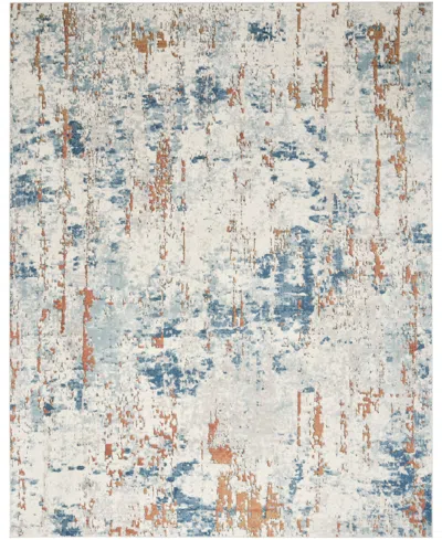 Nourison Home Quarry Qua01 5'3"x7'3" Area Rug In Beige,blue