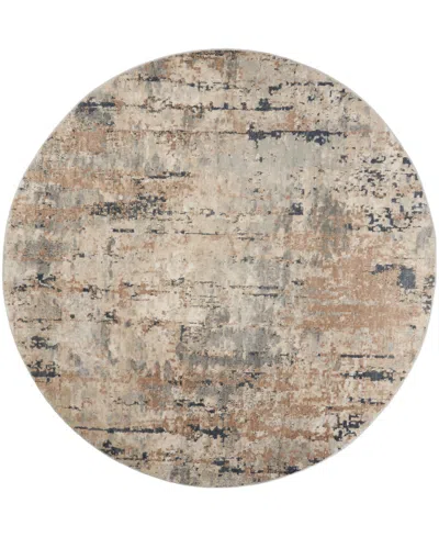 Nourison Home Quarry Qua01 7'10"x7'10" Round Area Rug In Beige,gray