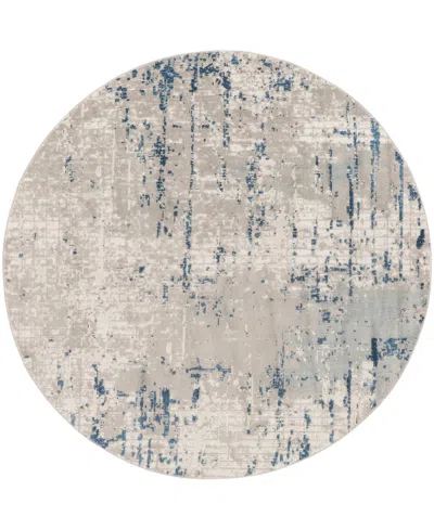 Nourison Home Quarry Qua01 7'10"x7'10" Round Area Rug In Ivory,gray