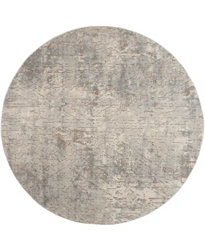 Nourison Home Quarry Qua03 7'10"x7'10" Round Area Rug In Beige,gray