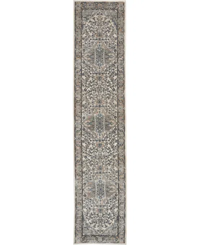 Nourison Home Quarry Qua05 2'2"x10' Runner Area Rug In Ivory,gray