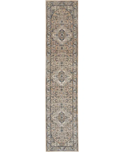 Nourison Home Quarry Qua05 2'2"x12' Runner Area Rug In Beige,gray