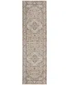 Nourison Home Quarry Qua05 2'2"x7'6" Runner Area Rug In Beige,gray