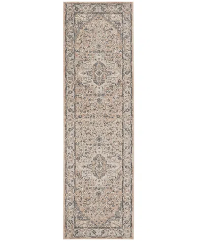 Nourison Home Quarry Qua05 2'2"x7'6" Runner Area Rug In Beige,gray