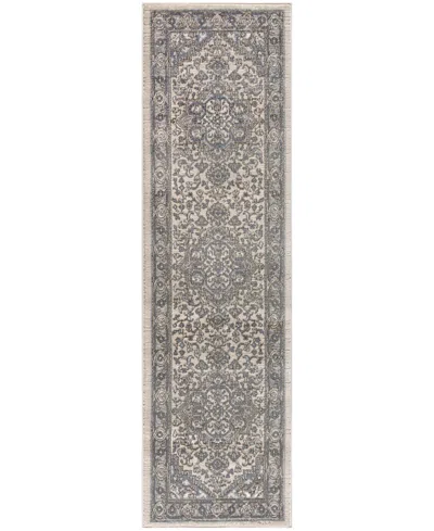 Nourison Home Quarry Qua05 2'2"x7'6" Runner Area Rug In Ivory,blue