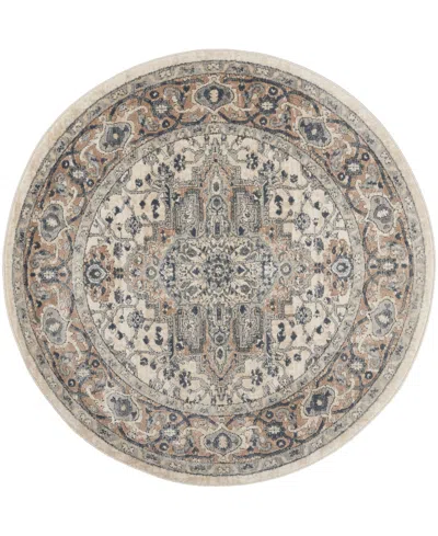 Nourison Home Quarry Qua05 4'x4' Round Area Rug In Ivory,gray