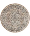 Nourison Home Quarry Qua05 5'3"x5'3" Round Area Rug In Beige,gray