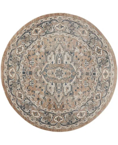 Nourison Home Quarry Qua05 7'10"x7'10" Round Area Rug In Beige,gray