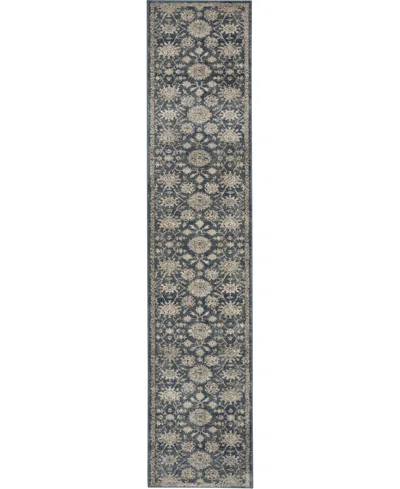 Nourison Home Quarry Qua06 2'2"x10' Runner Area Rug In Blue,beige