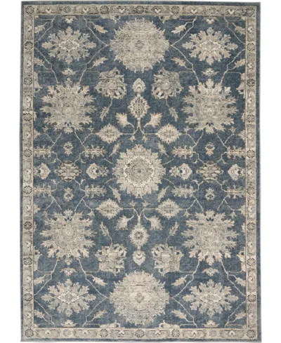 Nourison Home Quarry Qua06 3'9"x5'9" Area Rug In Blue,beige