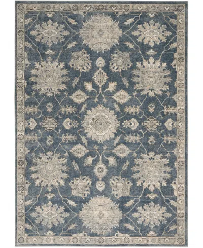 Nourison Home Quarry Qua06 5'3"x7'3" Area Rug In Blue,beige