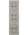 Nourison Home Quarry Qua07 2'2"x7'6" Runner Area Rug In Gray,ivory