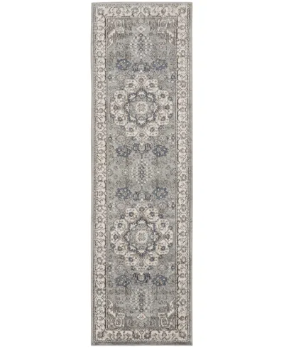 Nourison Home Quarry Qua07 2'2"x7'6" Runner Area Rug In Gray,ivory