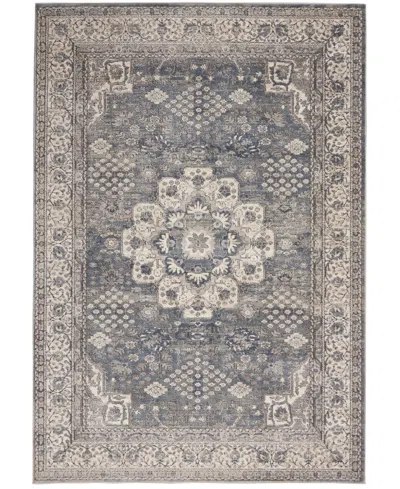 Nourison Home Quarry Qua07 3'9"x5'9" Area Rug In Gray,ivory