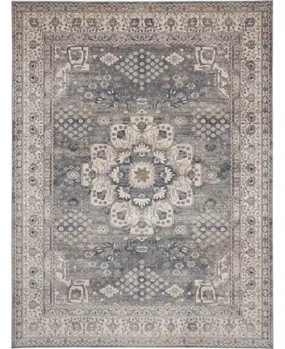 Nourison Home Quarry Qua07 6'7"x9'6" Area Rug In Gray,ivory