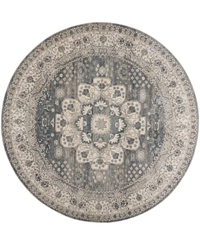 Nourison Home Quarry Qua07 7'10"x7'10" Round Area Rug In Gray,ivory
