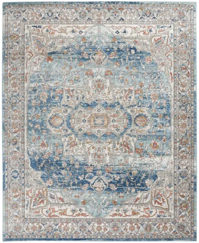 Nourison Home Quarry Qua11 6'7"x9'6" Area Rug In Ivory,blue