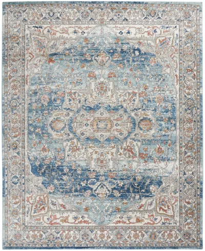 Nourison Home Quarry Qua11 7'10"x9'10" Area Rug In Ivory,blue