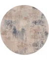 Nourison Home Rustic Textures Rus02 5'3"x5'3" Round Area Rug In Beige,gray