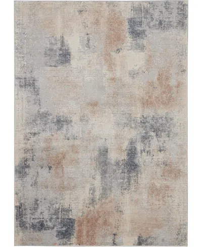 Nourison Home Rustic Textures Rus02 Beige And Gray 5'3" X 7'3" Area Rug In Multi