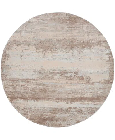 Nourison Home Rustic Textures Rus03 5'3"x5'3" Round Area Rug In Beige