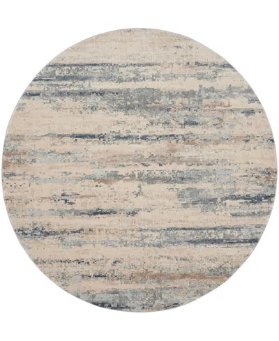 Nourison Home Rustic Textures Rus04 5'3"x5'3" Round Area Rug In Beige,gray