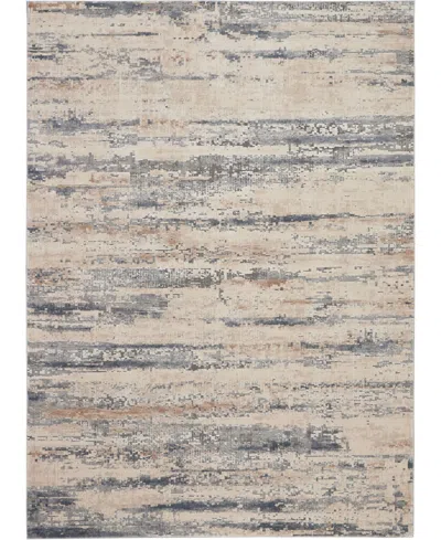 Nourison Home Rustic Textures Rus04 Beige And Gray 5'3" X 7'3" Area Rug In Multi