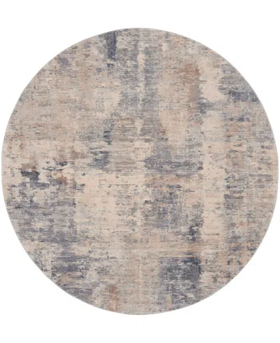 Nourison Home Rustic Textures Rus05 7'10"x7'10" Round Area Rug In Beige,gray