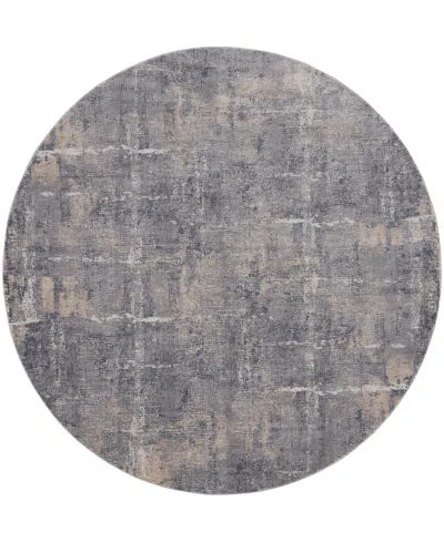 Nourison Home Rustic Textures Rus06 5'3"x5'3" Round Area Rug In Gray,beige