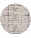 Nourison Home Rustic Textures Rus06 5'3"x5'3" Round Area Rug In Ivory,blue