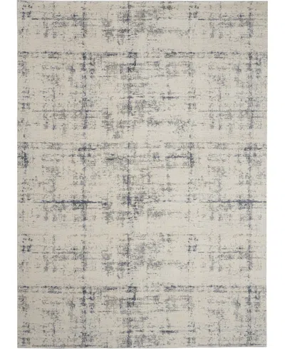 Nourison Home Rustic Textures Rus06 Ivory And Blue 7'10" X 10'6" Area Rug In Multi