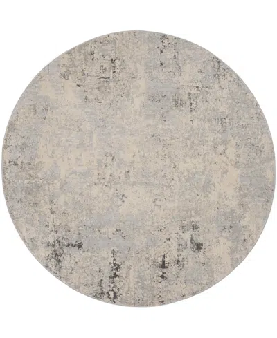 Nourison Home Rustic Textures Rus07 5'3"x5'3" Round Area Rug In Gray,beige