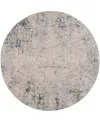 Nourison Home Rustic Textures Rus07 7'10"x7'10" Round Area Rug In Ivory,gray