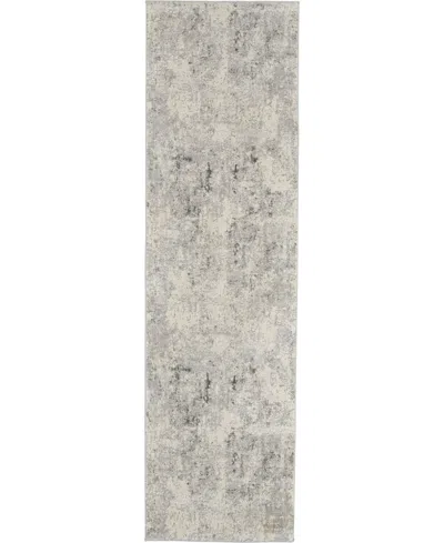 Nourison Home Rustic Textures Rus07 Gray And Beige 2'2" X 7'6" Runner Rug In Gray,beige