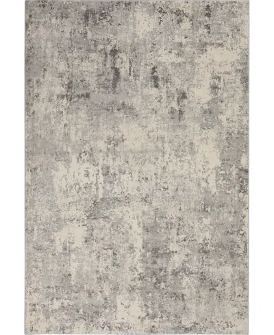 Nourison Home Rustic Textures Rus07 Gray And Beige 3'11" X 5'11" Area Rug