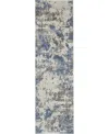 Nourison Home Rustic Textures Rus08 Gray And Blue 2'2" X 7'6" Runner Rug In Multi