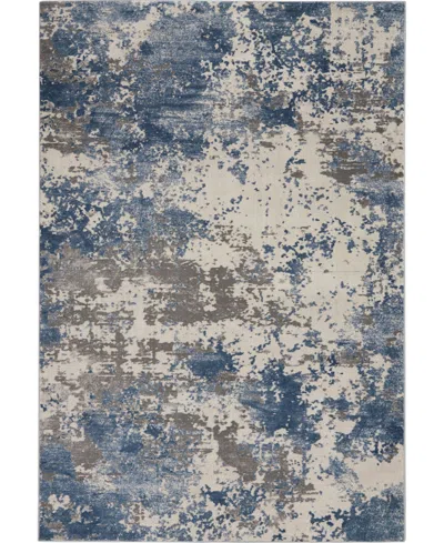 Nourison Home Rustic Textures Rus08 Gray And Blue 3'11" X 5'11" Area Rug In Gray,blue