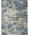 Nourison Home Rustic Textures Rus08 Gray And Blue 7'10" X 10'6" Area Rug In Multi