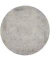 Nourison Home Rustic Textures Rus09 5'3"x5'3" Round Area Rug In Ivory,mist