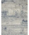 Nourison Home Rustic Textures Rus10 Ivory And Blue 7'10" X 10'6" Area Rug In Multi