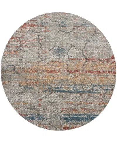 Nourison Home Rustic Textures Rus11 7'10"x7'10" Round Area Rug In Multi