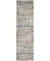 Nourison Home Rustic Textures Rus14 2'2"x7'6" Runner Area Rug In Silver