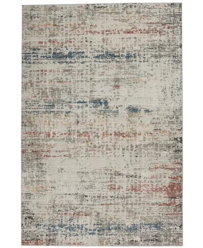 Nourison Home Rustic Textures Rus14 3'11"x5'11" Area Rug In Silver